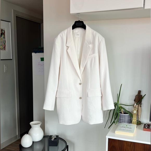 Aritzia Heartbreak White new Business Casual Formal Evening Wedding Blazer Sz L - Picture 6 of 14